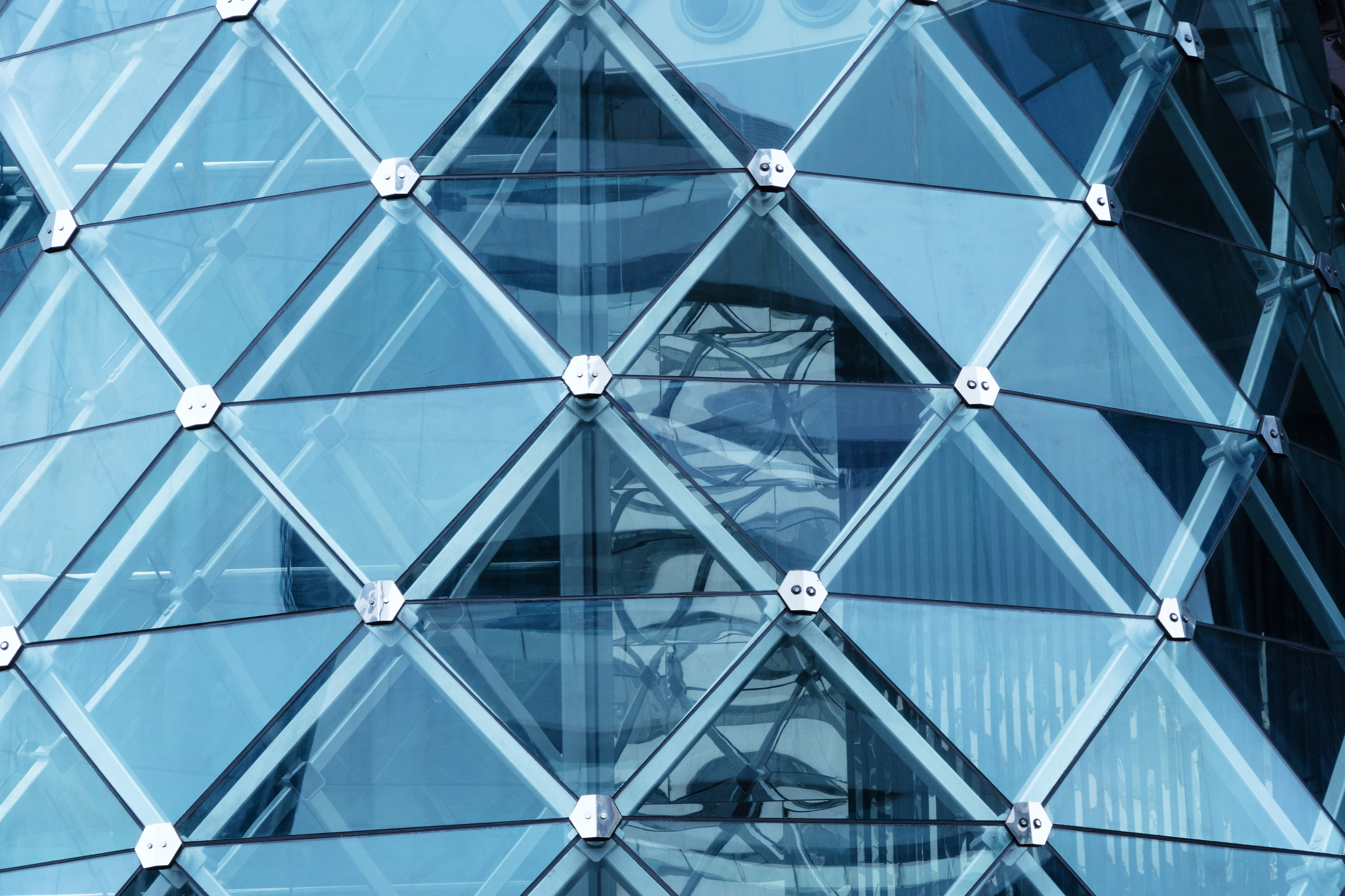 A structural glazing system which has been installed by specialists to ensure risks are minimised. 